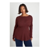 Boohoo plus Button Front Peplum Top