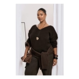 Boohoo plus v Neck v Back Oversized Jumper