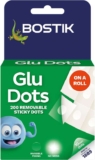 Bostik Glu Dots on a Roll Clear – 200 Dots Pack – Removable Double Sided Adhesive – Instant Fixing