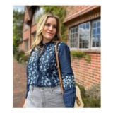 Brakeburn Embroidered Denim Blouse