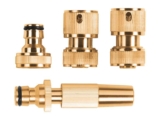 Brass Hose Connector System – 4 Piece Set