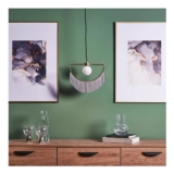 Brass Semi Circle Tassel Pendant Light & Shade – £10.49 Delivered