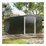 Breeins Large Metal Shed with Built-in Log Store 10ft X 8ft