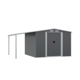 Breeins Outdoor Metal Storage Shed with Lean-To