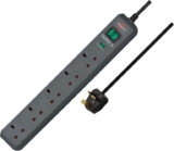 Brennenstuhl Eco-Line, 13A 5-way, 2m Extension Socket With Surge Protection light grey