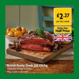 British Rump Steak (More Card Price) – £8 per kg (11th April Only)