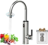 Briwellna Instant Electric Hot Water Tap 220V Stainless Steel, 360 Swivel Spout & Universal Nozzle – Flexible Cold/Hot Mix