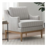 Brody Natural Strip Chenille Padded Back Armchair