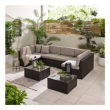Brown FurnitureboxUK Orlando 6-Seat Modular Outdoor Rattan Sofa