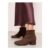 Brown Low Block Heel Ankle Sock Boots