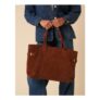 Brown Suede Tote Bag