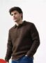 Brown Wool Blend Long Sleeve Polo – Free C&C