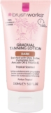 Brushworks Gradual Tanning Lotion Dark 150ml – Gradual Tan for a Radiant Sun Kissed Glow, Lightweight, Fast-Absorbing Self Tan with Skincare Ingredients, Tropical Scented, Vegan & Cruelty Free