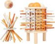 Btuty Wooden Musical Instruments Set Board Game Colorful Wooden Sticks and Dice Interesting Interactive Games Hand Eye Coordinated Development Birthday Gift