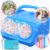 Bubble Machine – 22000 Bubbles Per Minute, Automatic Bubble Maker, Bubble Machine for Kids, Portable Bubble Machine, Powered by USB or Batteries, Outdoor Indoor Birthday Party (Blue)