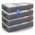 Budding Joy 4-Pack 90L Underbed Storage Box with Lid, Grey