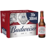 Budweiser Beer, 20 x 300ml Bottles – £11.07 S&S