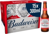 Budweiser Lager Beer Bottles, 15 x 300 ml