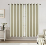 Bujasso Natural 90% Blackout Curtains Triple Layer Thermal Insulated Window Panels 72 inches Long for Living Room Bedroom Understated luxury Natural Draps Grommet Top 2 Panels 65 Wx72 L