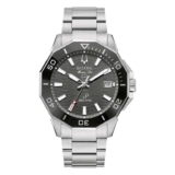 Bulova Marine Star Mens Grey Dial Stainless Steel Bracelet Watch
