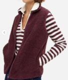 Burgundy Borg Fleece Gilet in Burgundy Red or Black – Free C&C