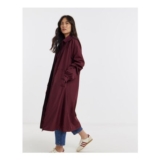 Burgundy Longline Lightweight Hooded Raincoat