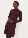 Burgundy Snake Print Long Sleeve Skater Mini Dress – Free C&C