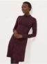 Burgundy Snake Print Long Sleeve Skater Mini Dress – Free C&C