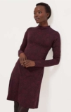 Burgundy Snake Print Long Sleeve Skater Mini Dress, Sizes 8-24 10% Off with George Points Free C&C