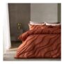 Burnt Orange Tufted Contour Bedding Set Duvet Cover and Pillowcase