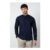Burton Navy Oxford Grandad Long Sleeve Shirt
