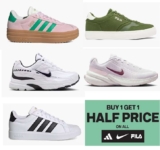 Buy 1 Get 1 Half Price on Nike, adidas and Fila Trainers Free Delivery in £39.99 Spend (Mens Womens & Kids )