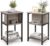 CASART 1/2PCS Bedside Table, 3-Tier Sofa Side Table End Table with Storage Shelf, Metal Frame Nightstand Storage Unit Table for Bedroom Living Room Small Spaces (2)