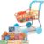 CASDON Shopping Trolley Set with Shopping for Children Colourful Supermarket, Black