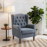COLAMY Mid-Century Modern Living Room Accent Chair, Button Tufted Wingback with Thick Padded Seat,