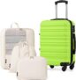 COOLIFE Carry On Suitcase with 1 Shoe Bag 1 Toiletry Bag 1 Travel Organizer, ABSPC Cabin Suitcase with Wheels & TSA Lock
