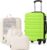 COOLIFE Carry On Suitcase with 1 Shoe Bag 1 Toiletry Bag 1 Travel Organizer, ABSPC Cabin Suitcase with Wheels & TSA Lock