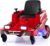 COSTWAY 12V Ride on Lawn Mower for Kids, 2 Motors Electric Car with 360 Twist and Turn, Dual Control Sticks, LED Lights, Outdoor Ride on Toy for 3-8 Years Old (Red)