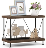 COSTWAY 2/3-Tier Display Bookshelf, Metal Frame Ladder Shelving Unit with Reinforced Bars & Adjustable Foot Pads, Industrial Bookcases Organiser Stand Rack for Living Room Office Study (1, 2-Tier)