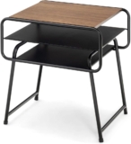 COSTWAY 3-Tier Sofa Side Table, Modern Coffee Snack Table, Metal Frame Nightstand End Tables for Bedroom and Living Room