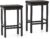 COSTWAY Bar Stools Set of 2/4, Upholstered Saddle Stools with PVC Leather Button-Tufted Cushion, Footrest & Anti-slip Pads, Rubber Wood Frame Backless Counter Height Kitchen Stools (BrownBlack, 2)