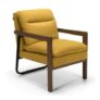 COSTWAY Linen Accent Chair, Upholstered Armchair with Detachable Cushions