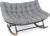 COSTWAY Outdoor Rocking Chair, Oversized Patio Wicker Egg Chair with Thick and Removable Cushion, Rattan Comfy Rocking Lounge Chairs for Living Room, Balcony & Yard (Grey, 150 x 110 x 81 cm)