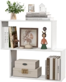 COSTWAY Wooden Bookshelf, 2-Tier Freestanding Storage Bookcase with 2 Compartments, Modern Display Shelf Open Rack Shelving Unit for Living Room and Bedroom (White, 70 x 22 x 64cm)