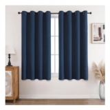 CUCRAF 100% Blackout Curtains, Blue, 52×54 In, 2 Panels