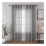 CUCRAF Grey Voile Curtains, Eyelet, 95-Inch Drop, 2 Panels