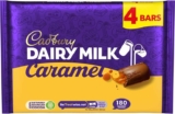 Cadbury Dairy Milk Caramel Chocolate Bar, Milk Chocolate with Smooth Caramel Filling, 4 x 37 g Bars Per Pack (£1.42 S&S)
