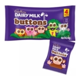 Cadbury Dairy Milk Chocolate Buttons 4 Pack 57.6g