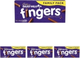 Cadbury Dairy Milk Fingers Milk Chocolate Biscuits, Family Packs to Share, Gift and Snack, 189 g (Pack of 4)