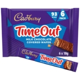 Cadbury Timeout 6-pack Milk Chocolate Wafer Biscuit Bars Multipack (6x 18g bars) 108g